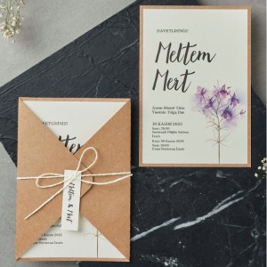 Üçgen Katlamalı Kraft Zarflı Davetiye