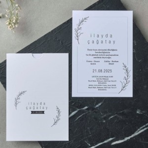 Zarfı İçi Sade Desenli Davetiye