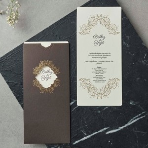 Siyah İnce Uzun Pencereli Zarflı Davetiye