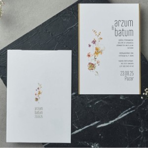 Sade Çiçek Kombinli Davetiye