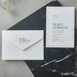 Sade Yaprak Kombinli Davetiye