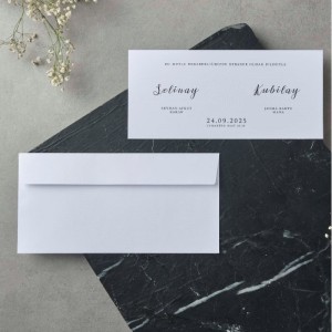 Ağaç Figürlü Sade Kabartmalı Davetiye