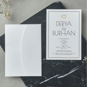 Kapağı Oval Kesim Zarflı Davetiye