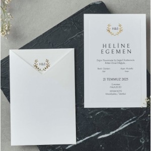 V kesim Zarflı Sade Davetiye