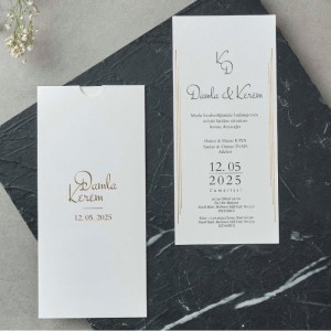 Dikdörtgen İnce Uzun Zarflı Davetiye