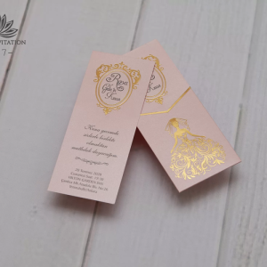 Krem Özel Kesim Zarflı Kına Davetiye Tasarımı