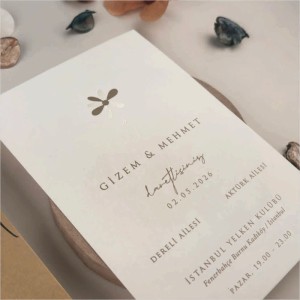 Kraft Dikdörtgeen Zarfa İsim Baskılı Davetiye