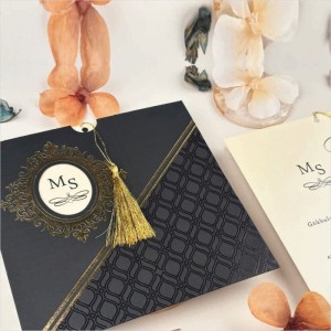 Zarfı Lak Yaldız Süslemeli Davetiye