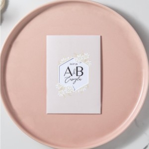 Bej Ortası Pencereli Zarflı Dikdörtgen Davetiye Modeli