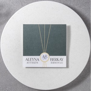 Kare Üstten Katlamalı Geçmeli Mühür İp Görünümlü Davetiye