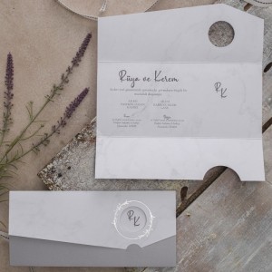 Yatay Tasarımlı Pencereli Katlamalı Davetiye Modeli