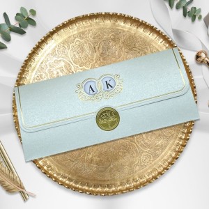 Gri Pencereli Katlamalı Geçme Yeri Mühür Görünümlü Davetiye