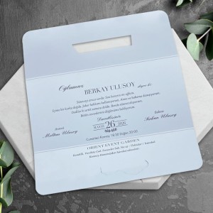 Üstten Alttan Katlamalı Arabalı Balonlu Sünnet Davetiyesi