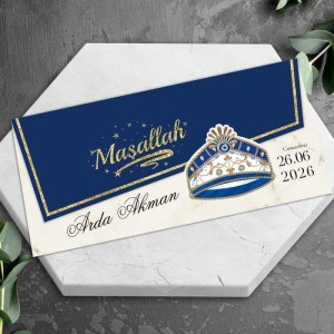 Maşallahlı Sünnet Şapkalı Katlamalı Sünnet Davetiyesi