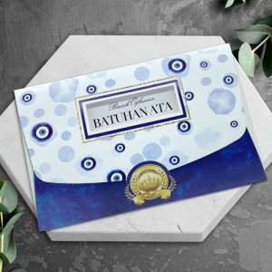 Pencereli Nazar Boncuklu Katlamalı Sünnet Davetiyesi