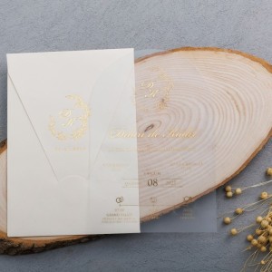 Üçgen Kapaklı Zarflı Oval Asetat Davetiye