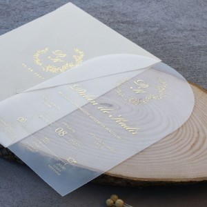 Üçgen Kapaklı Zarflı Oval Asetat Davetiye