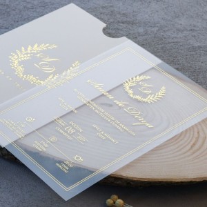 Üstü Açık Krem Zarflı ŞeffF Asetat Davetiye