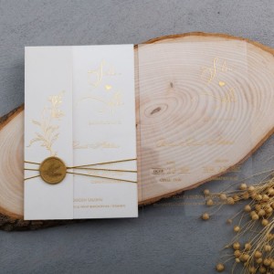 Soldan Katlamalı Zarflı Mühürlü Asetat Davetiye