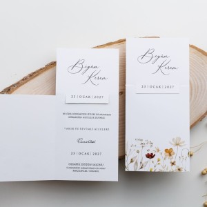 Zarfsız Özel Kesim Soldan Katlamalı Davetiye