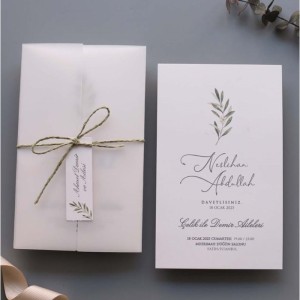 Şeffaf Zarflı İpli Etiketli Davetiye