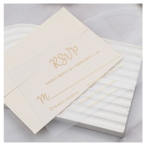 Krem Zarflı İçi Şeffaf Asetat Davetiye