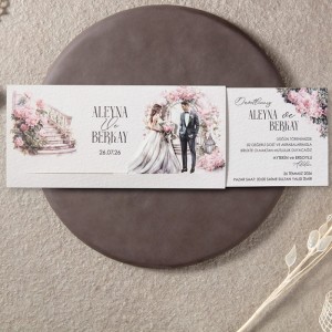 Merdivenden Çiçek Takına Giden Hareketli Davetiye