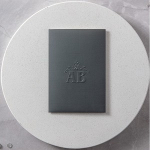 Antrasit Zarfa Kabartma Baskılı Davetiye Modeli