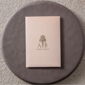 Pembe Zarfa Altın Yaldız Baskılı Düğün Davetiyesi