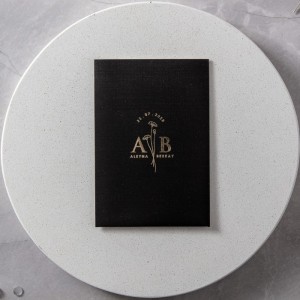 Siyah Özel Fantezi Kağıttan Yaldız Baskılı Düğün Davetiyesi