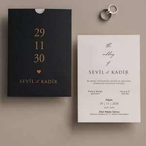 Üstü Açık Beyaz Sade Zarfı İsim Baskılı Davetiye